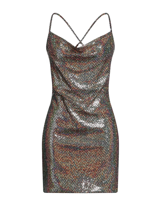 PARIOLI DRESSES - Parioli Short Metallic Sleeveless Mini Dress