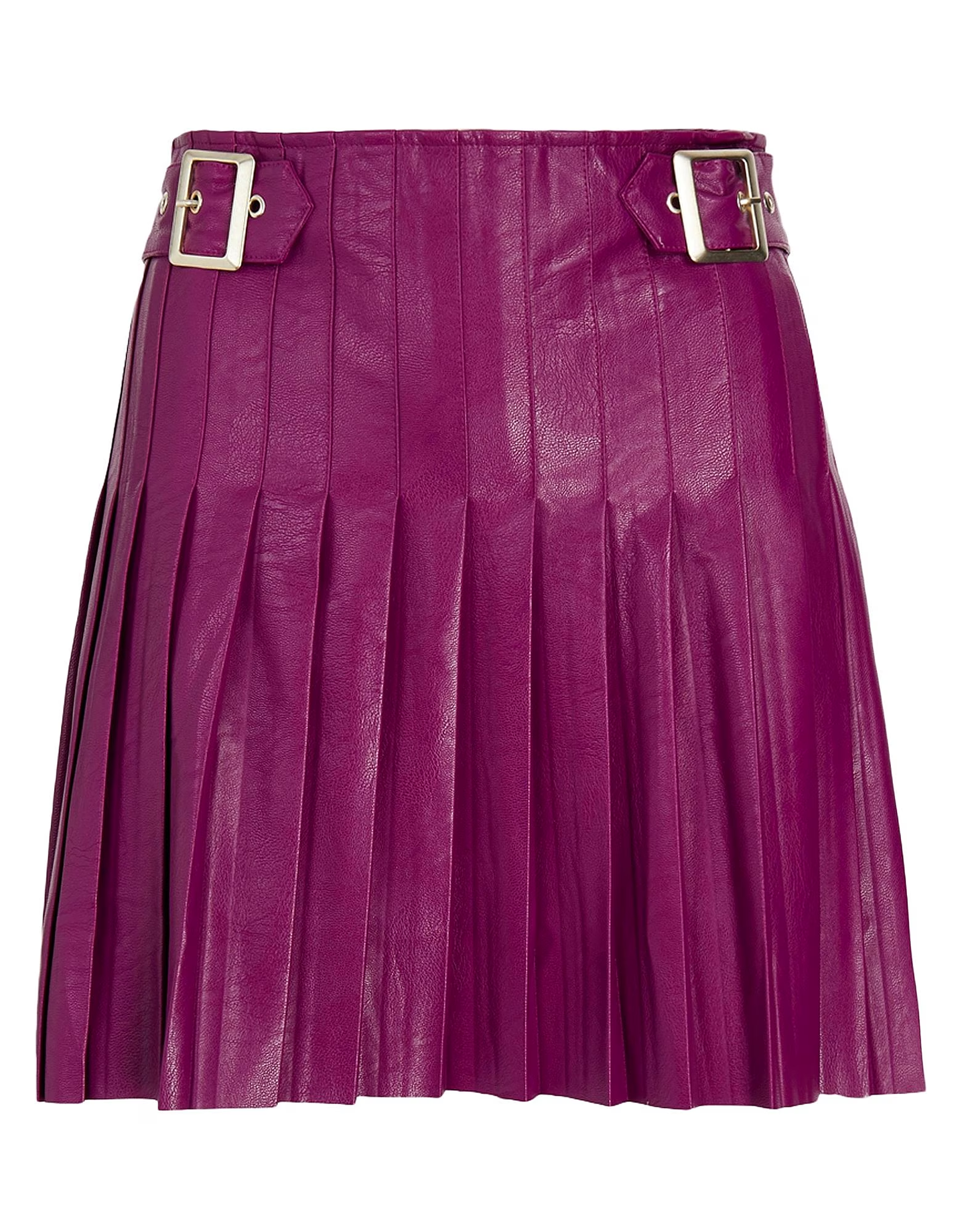 Parioli Pleated Mini Skirt with Buckles